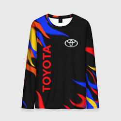 Лонгслив мужской Toyota Разноцветный огонь, цвет: 3D-принт