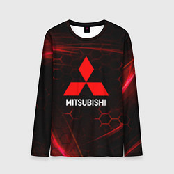 Лонгслив мужской Mitsubishi красные соты, цвет: 3D-принт
