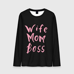 Мужской лонгслив Wife Mom Boss