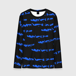 Мужской лонгслив Полосатый синий с черным как водяной тигр