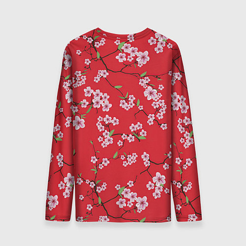 Мужской лонгслив Алая весна / 3D-принт – фото 2