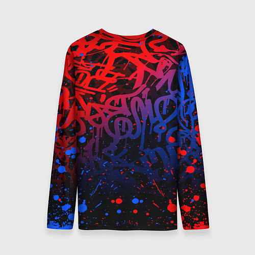 Мужской лонгслив ХАГИ ВАГИ НЕОНОВОЕ ГРАФФИТИ БРЫЗГИ КРАСОК / 3D-принт – фото 2