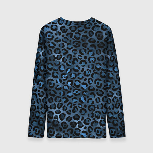 Мужской лонгслив Синяя леопардовая шкура / 3D-принт – фото 2
