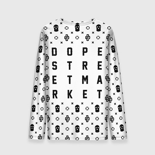 Мужской лонгслив Узор White Ski Mask Dope Street Market / 3D-принт – фото 2