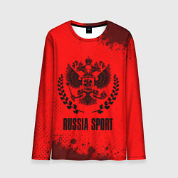 Мужской лонгслив RUSSIA - ГЕРБ Russia Sport Брызги