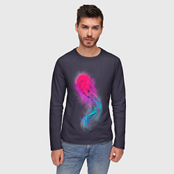 Лонгслив мужской Медуза Градиент Неон, цвет: 3D-принт — фото 2