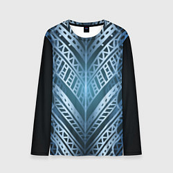 Лонгслив мужской Неоновый абстрактный узор Синий и голубой неон на, цвет: 3D-принт