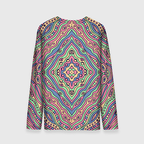 Мужской лонгслив Разноцветный узор Калейдоскоп Абстракция / 3D-принт – фото 2