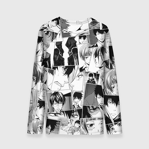 Мужской лонгслив Psycho Pass pattern / 3D-принт – фото 2