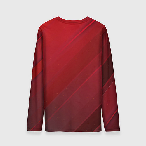 Мужской лонгслив Полосы На красном Фоне / 3D-принт – фото 2