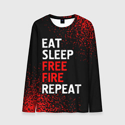 Лонгслив мужской Eat Sleep Free Fire Repeat Арт, цвет: 3D-принт