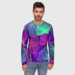 Лонгслив мужской Neon color pattern Fashion 2023, цвет: 3D-принт — фото 2
