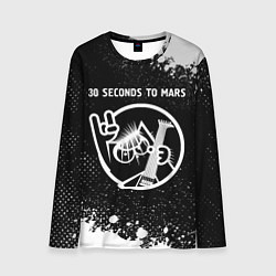 Лонгслив мужской 30 Seconds to Mars КОТ Краска, цвет: 3D-принт