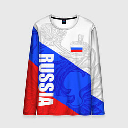 Мужской лонгслив RUSSIA - SPORTWEAR - ТРИКОЛОР