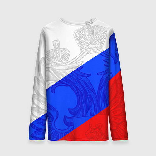 Мужской лонгслив RUSSIA - SPORTWEAR - ТРИКОЛОР / 3D-принт – фото 2