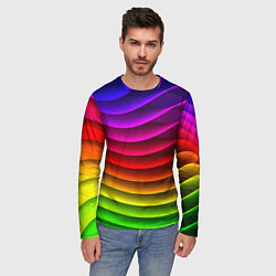 Лонгслив мужской Color line neon pattern Abstraction Summer 2023, цвет: 3D-принт — фото 2