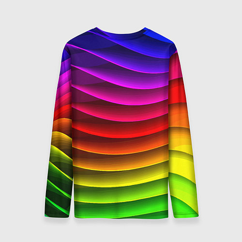 Мужской лонгслив Color line neon pattern Abstraction Summer 2023 / 3D-принт – фото 2