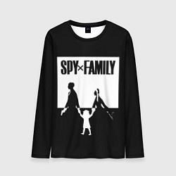 Лонгслив мужской Spy x Family: Семья шпиона черно-белая, цвет: 3D-принт