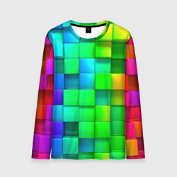 Мужской лонгслив РАЗНОЦВЕТНЫЕ КУБИКИ MULTICOLORED CUBES