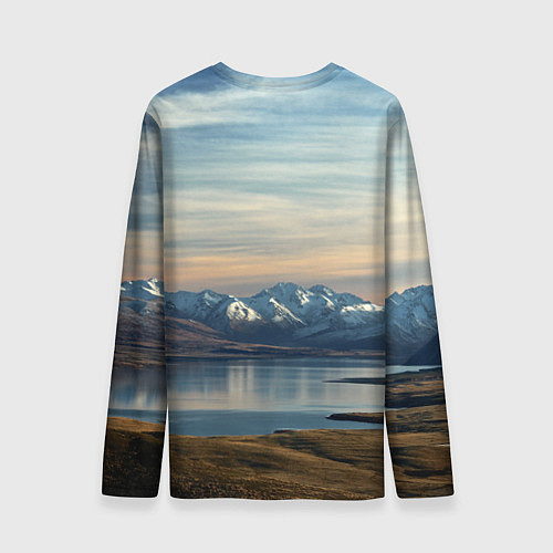 Мужской лонгслив Горы озеро природа / 3D-принт – фото 2