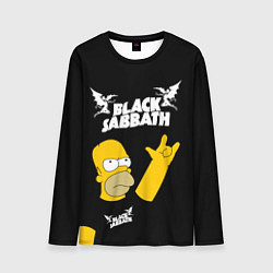 Лонгслив мужской Black Sabbath Гомер Симпсон Simpsons, цвет: 3D-принт