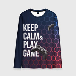 Мужской лонгслив KEEP CALM& PLAY GAME PATTERN HEXAGONAL