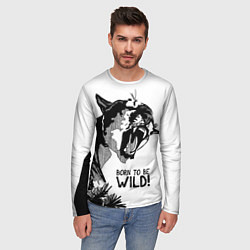 Лонгслив мужской Born to be wild! Cougar, цвет: 3D-принт — фото 2