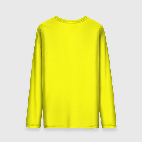 Мужской лонгслив Однотонный неоновый лимонный желтый тон / 3D-принт – фото 2