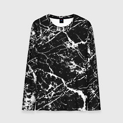 Лонгслив мужской Текстура чёрного мрамора Texture of black marble, цвет: 3D-принт