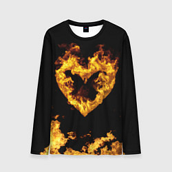 Лонгслив мужской Fire Heart, цвет: 3D-принт