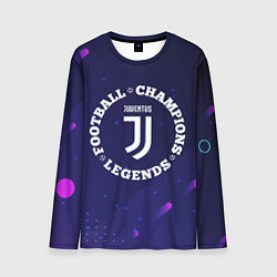 Мужской лонгслив Символ Juventus и круглая надпись Football Legends