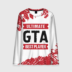 Лонгслив мужской GTA: красные таблички Best Player и Ultimate, цвет: 3D-принт