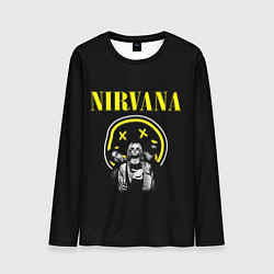 Лонгслив мужской NIRVANA логотип и исполнители, цвет: 3D-принт