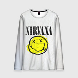 Мужской лонгслив Nirvana логотип гранж