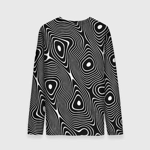 Мужской лонгслив Чёрно-белая стилизованная поверхность воды Wave pa / 3D-принт – фото 2