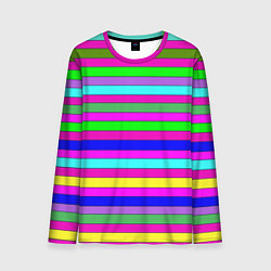 Мужской лонгслив Multicolored neon bright stripes