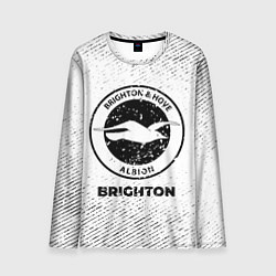 Мужской лонгслив Brighton с потертостями на светлом фоне