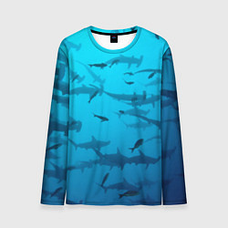 Лонгслив мужской Акулы - океан, цвет: 3D-принт
