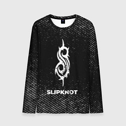Лонгслив мужской Slipknot с потертостями на темном фоне, цвет: 3D-принт