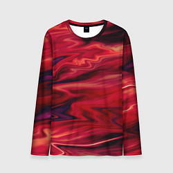 Лонгслив мужской Красный абстрактный модный узор, цвет: 3D-принт