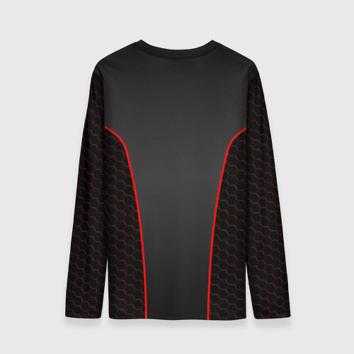 Мужской лонгслив GYM - Красные соты / 3D-принт – фото 2