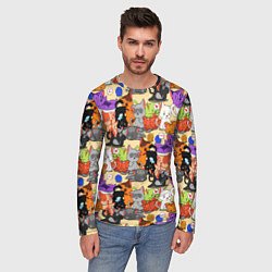 Лонгслив мужской Котики-такие котики, цвет: 3D-принт — фото 2