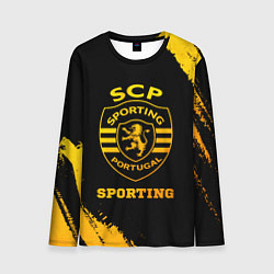 Мужской лонгслив Sporting - gold gradient