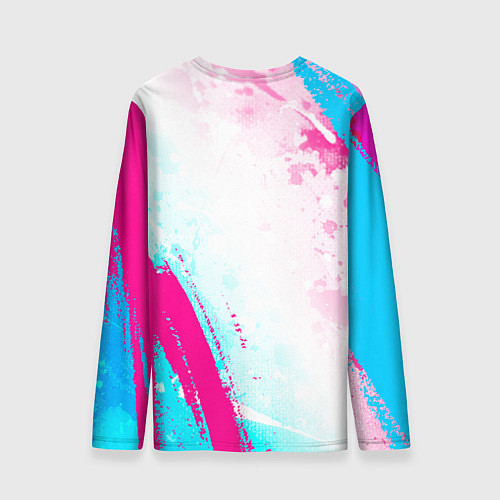 Мужской лонгслив AC Milan neon gradient style: символ и надпись вер / 3D-принт – фото 2