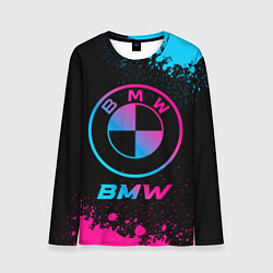 Лонгслив мужской BMW - neon gradient, цвет: 3D-принт