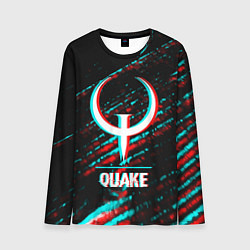 Лонгслив мужской Quake в стиле glitch и баги графики на темном фоне, цвет: 3D-принт