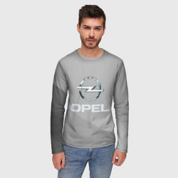 Лонгслив мужской Opel - серая абстракция, цвет: 3D-принт — фото 2