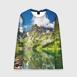 Лонгслив мужской Живописное горное озеро, цвет: 3D-принт