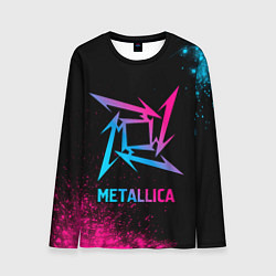 Мужской лонгслив Metallica - neon gradient