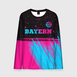 Мужской лонгслив Bayern - neon gradient: символ сверху